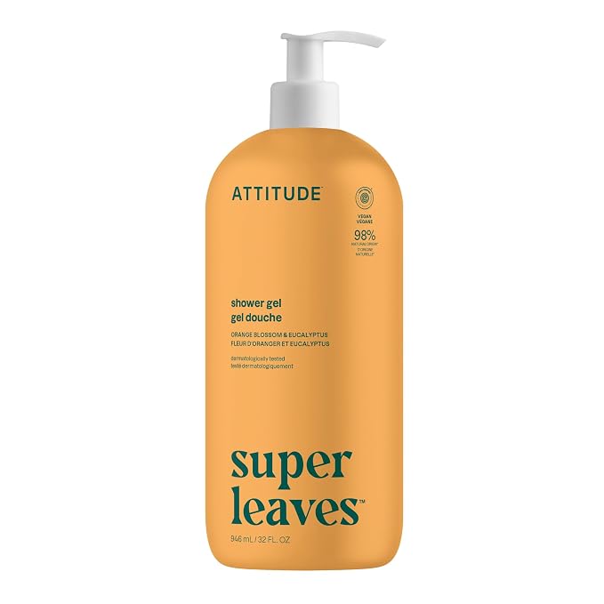 ATTITUDE Body Wash, EWG Verified Shower Gel, Dermatologically Tested, Plant and by ATTITUDE