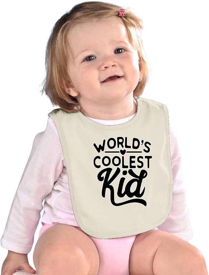 World's Coolest Kid Funny Cute Humor Infant Premium Jersey Baby Bib - Image 3