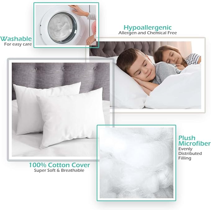 Nestl 2 Pack Toddler Pillow for Sleeping 13 x 18, Small Kids Pillow for Travel - Image 5