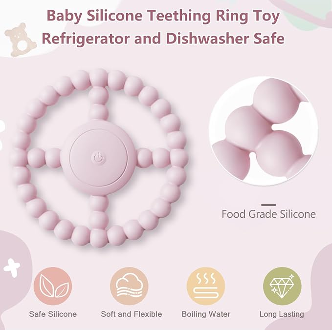Vibrating Sensory Teething Toys, Soothing Chew Ring - Image 2