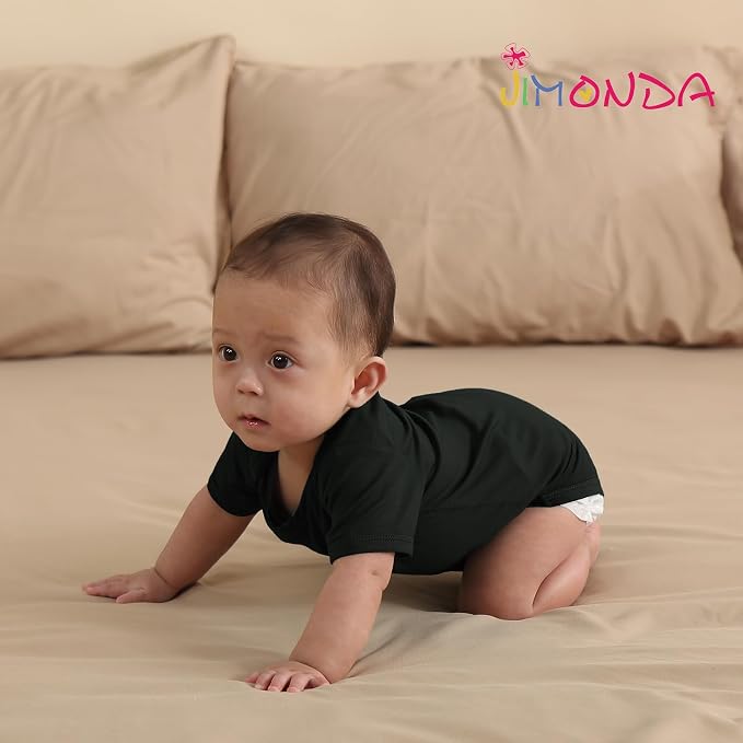 Jimonda Baby Bodysuits Rayon from Bamboo Short Sleeve Baby Boys Girls Rompers - Image 9