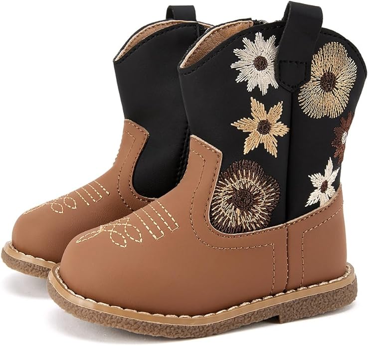 BMCiTYBM Baby Cowboy Cowgirl Boots Infant Western Shoes Boys Girls Round Toe by BMCiTYBM