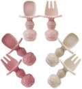 PandaEar 6 Pack Silicone Baby Spoons and Fork Feeding Set- Anti-Choke First by PandaEar