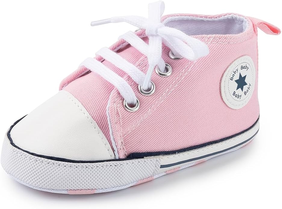 Meckior Baby Girls Boys Canvas Sneakers Soft Sole High-Top Ankle Infant First - Image 4