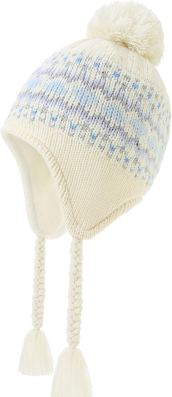 Moon Kitty Girls Knit Hats Winter Fleece Lining Skiing Winter Caps by Moon+Kitty