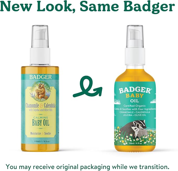Badger Baby Oil, 100% Organic Ingredients to Soften & Moisturize Dry Skin or - Image 3