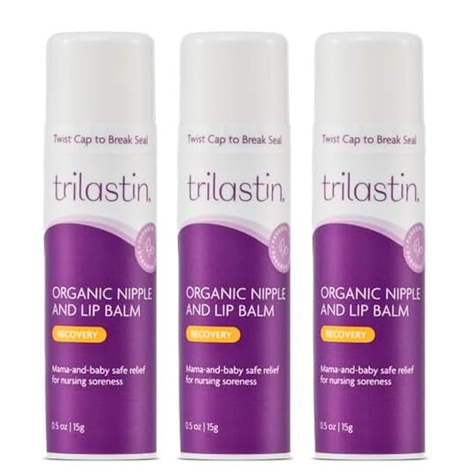 TriLASTIN Vitamin-Infused Nipple and Lip Balm | Breastfeeding Essentials | by TriLASTIN