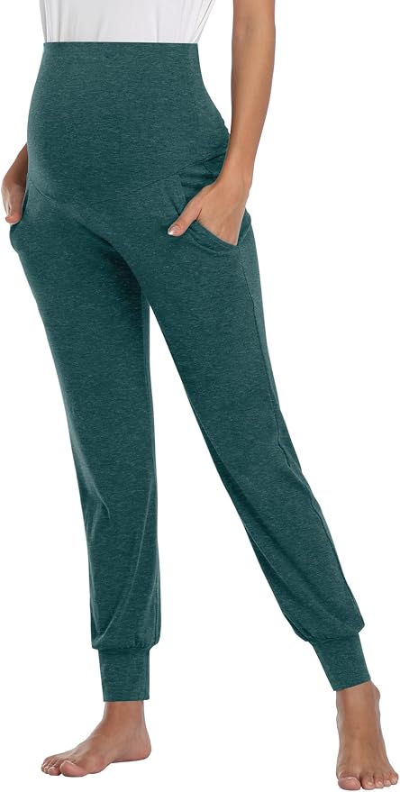 AMPOSH Women's Maternity Pants Stretchy Lounge Workout Pants Casual Loose Comfy - Image 3