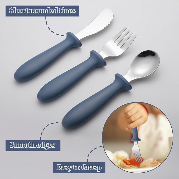 Pimoys 6 Pieces Toddler Utensils Forks, Spoons and Knives, Kids Silverware Set - Image 3