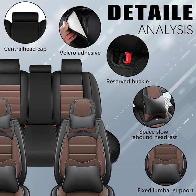 Leather Seat Cover for Ford Edge 2010-2026, Waterproof Soft Seat Covers - Image 4