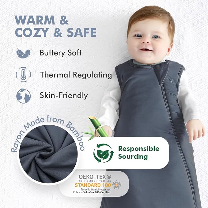 HAPIU Rayon Made from Bamboo Winter Baby Sleep Sack 2.5 TOG, 2-Way Zipper YKK - Image 2
