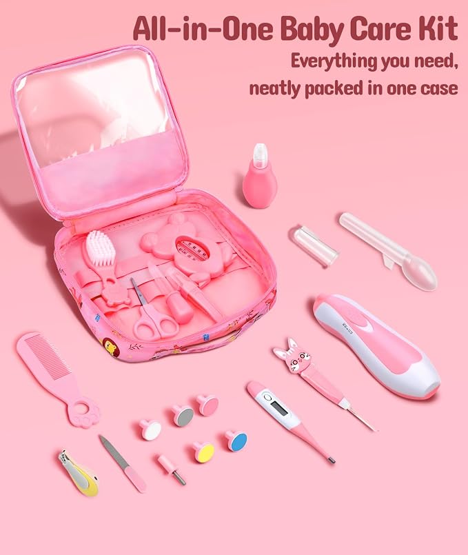 Baby Healthcare and Grooming Kit, Electric Safety Nail Trimmer Baby Nursery Kit - Image 9