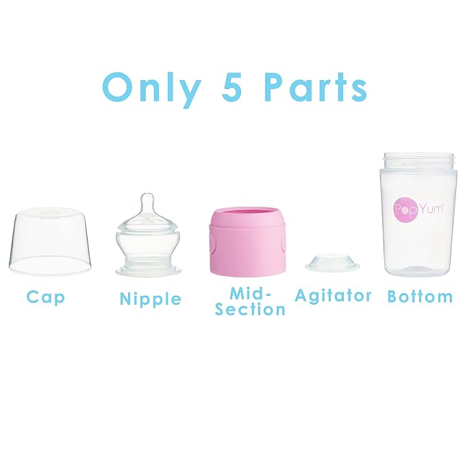 PopYum Pink Formula Making Baby Bottle Starter Set, 2X 5oz Bottles - Image 6