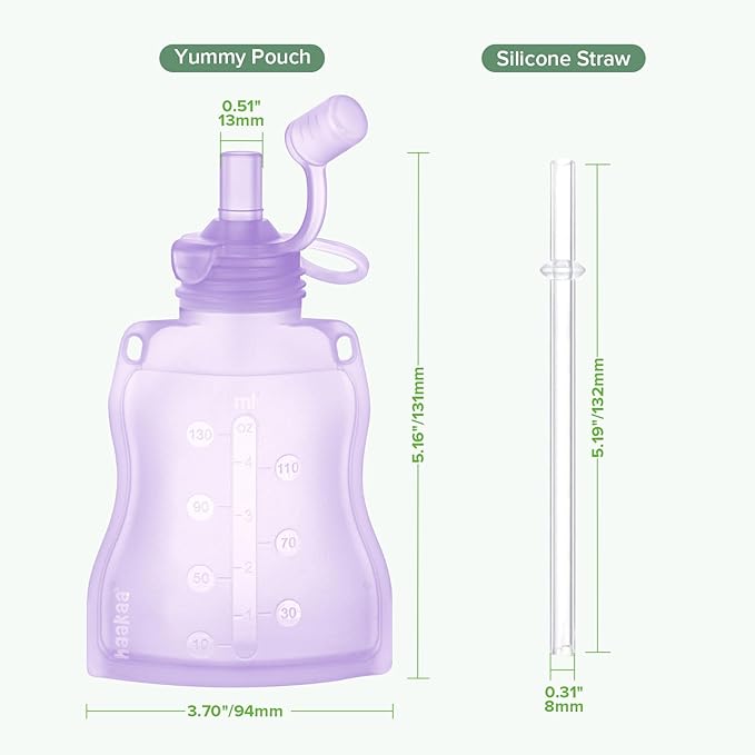 haakaa Yummy Pouch Reusable Baby Food Pouch, Reusable Pouches - Image 8