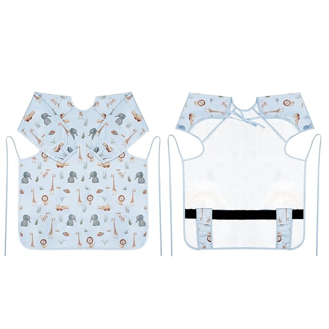 Vicloon Coverall Baby Feeding Bib, Weaning Bib Attaches to Highchair and Table - Image 4