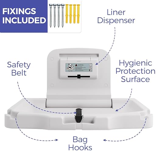Panda Care ADA Compliant Horizontal Wall Mounted Baby Changing Station - Image 3