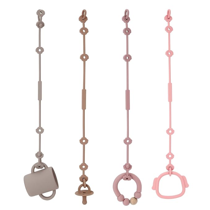 4pcs Toy Safety Straps, Socub Silicone Adjustable Baby Pacifier Teether Straps by Socub