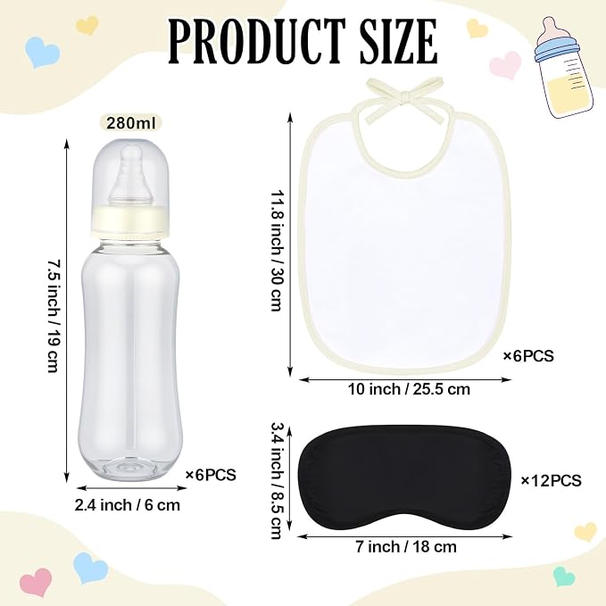 Leinuosen 24 Pcs Baby Shower Blindfold Feeding Game Set Include 6 Plastic Chug - Image 2