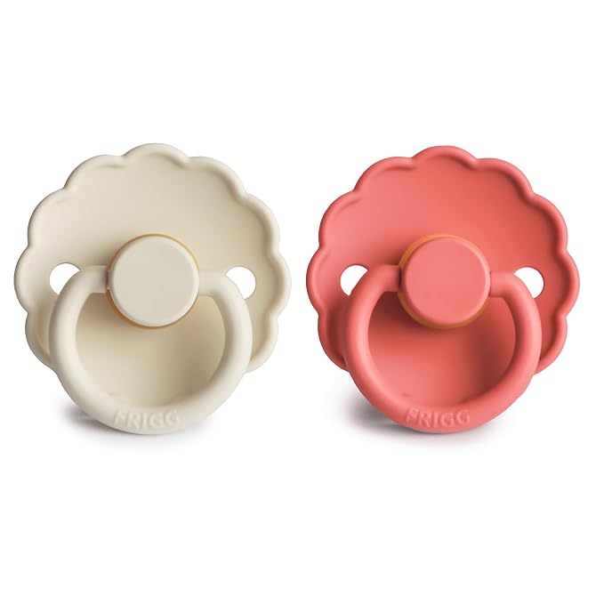 FRIGG Daisy Natural Rubber Baby Pacifier | Made in Denmark | BPA-Free 2-Pack - Image 2