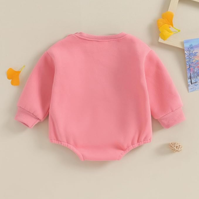 VISGOGO Newborn Infant Baby Boy Girls Oversized Romper Little Dude Sweater - Image 4