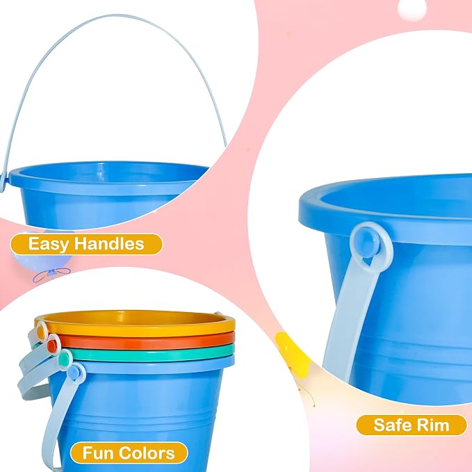 Holady 8 Inch Large Sand Beach Buckets Pail, Sand Bucket Water Bucket - Image 4