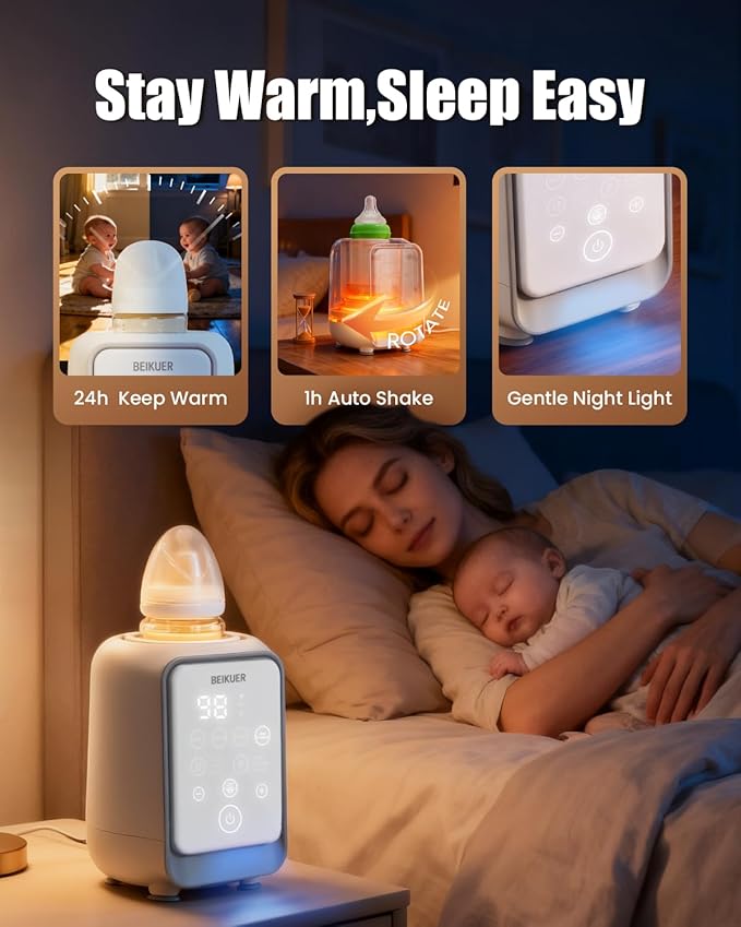 12-in-1 Baby Bottle Warmer for Breastmilk, 98°F 2m Fast Heating Milk Warmers - Image 4
