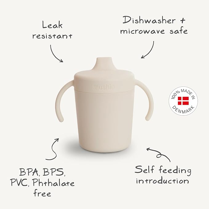 mushie Trainer Sippy Cup | Made in Denmark | Leak Resistant Twist-Off Lid & - Image 8
