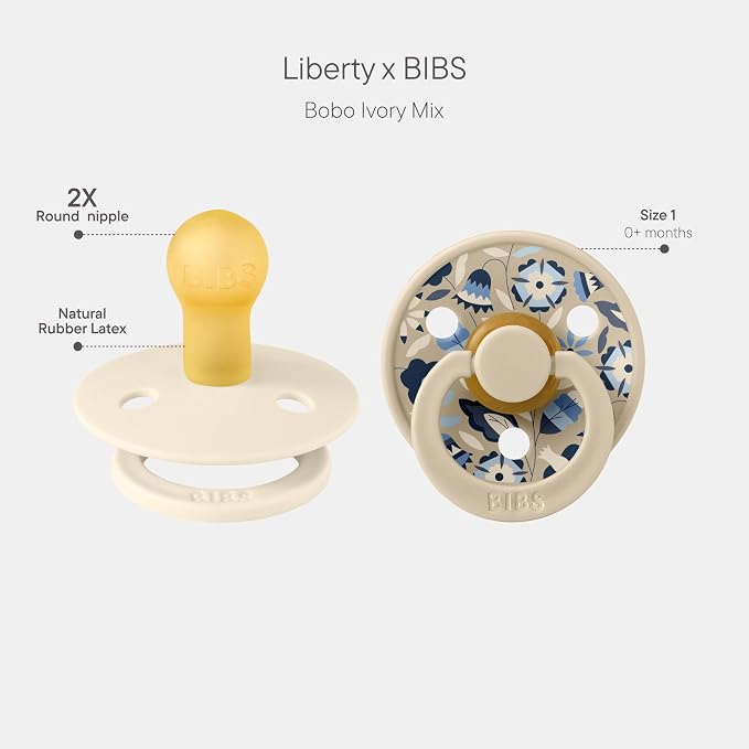 BIBS Colour Liberty Soother 2-Pack, BPA Free Dummy Pacifier, Round Nipple. - Image 2