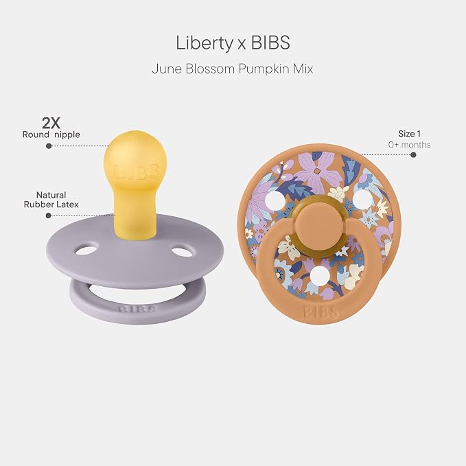 BIBS Colour Liberty Soother 2-Pack, BPA Free Dummy Pacifier, Round Nipple. - Image 2