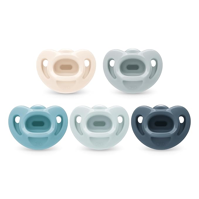 NUK 100% Silicone Comfy Orthodontic Pacifiers, 0-6 Months, Timeless Collection by NUK