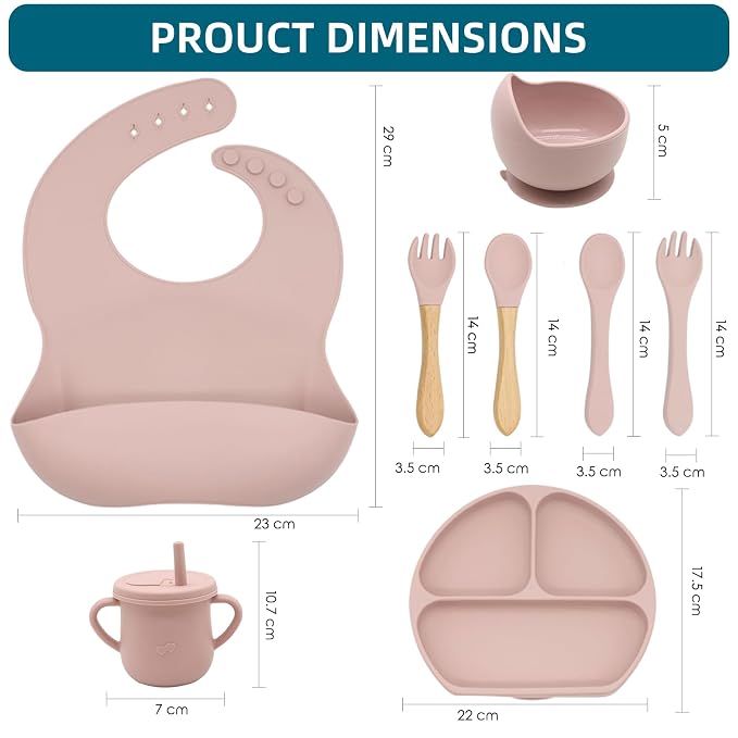 100% Silicone Baby Feeding Set, BPA Free Baby Dishes Set - Image 2