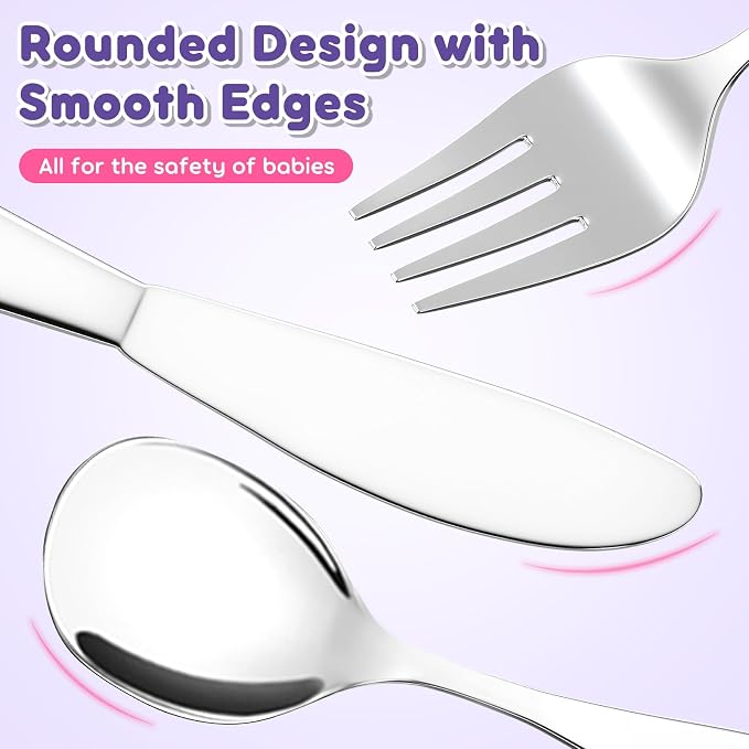Lehoo Castle Toddler Utensils, Kids Silverware Set Stainless Steel, Metal - Image 5