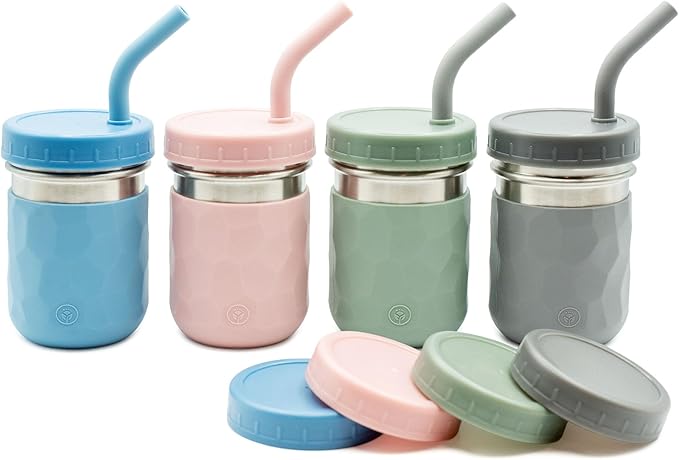 WeeSprout 2-in-1 Drinking Cups for Kids, Durable Stainless Steel Tumbler for by WeeSprout