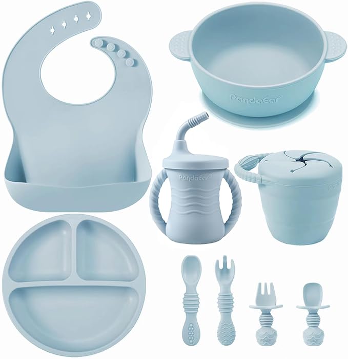 PandaEar Silicone Baby Feeding Set | 9PCS Baby Led Weaning Supplies Self by PandaEar