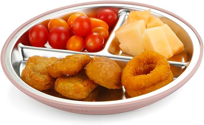 PandaEar Baby Feeding Set 4 Pcs, 2 Pack Stainless Steel Suction Plates & 2 Pack - Image 5