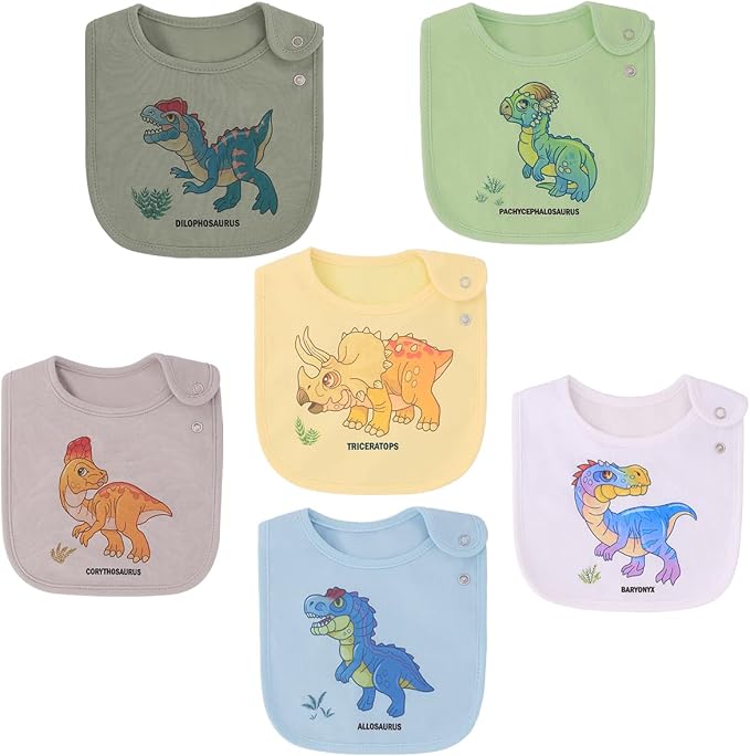 Maiwa 6 Pack Waterproof Cotton Baby Bibs - Image 4