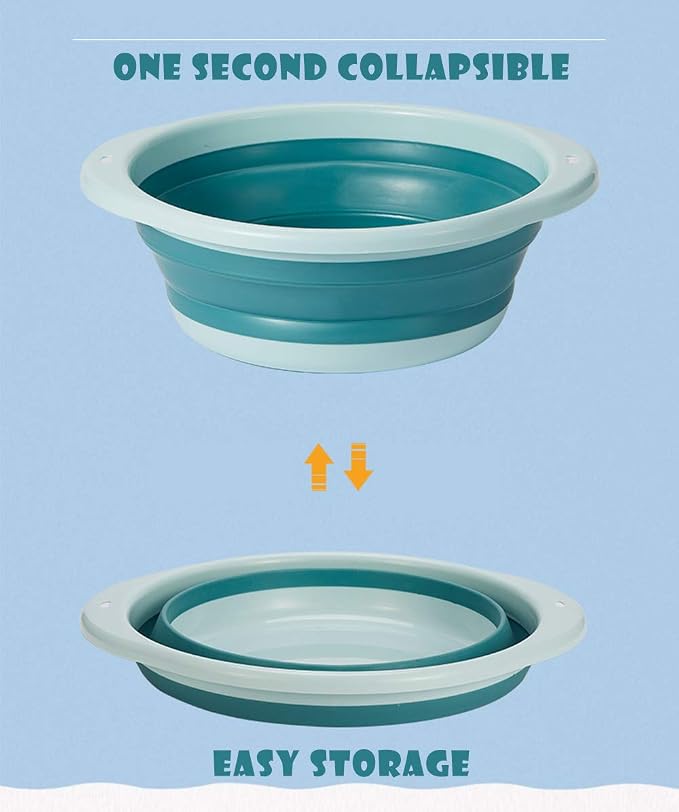3-Pack Collapsible Wash Basin Set, Baby Kids Wash Basin Dish Tub - Image 3
