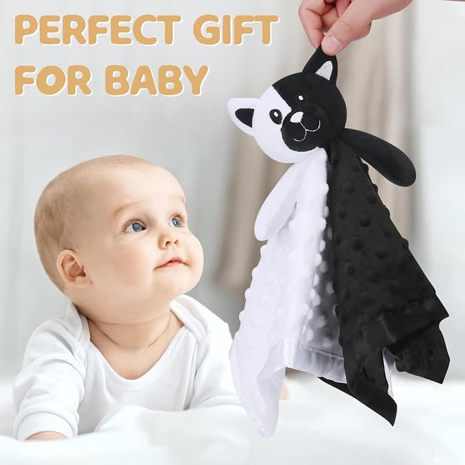 Pro Goleem Cat Loveys for Babies, Soft Security Blanket High Contrast Baby Toys - Image 3