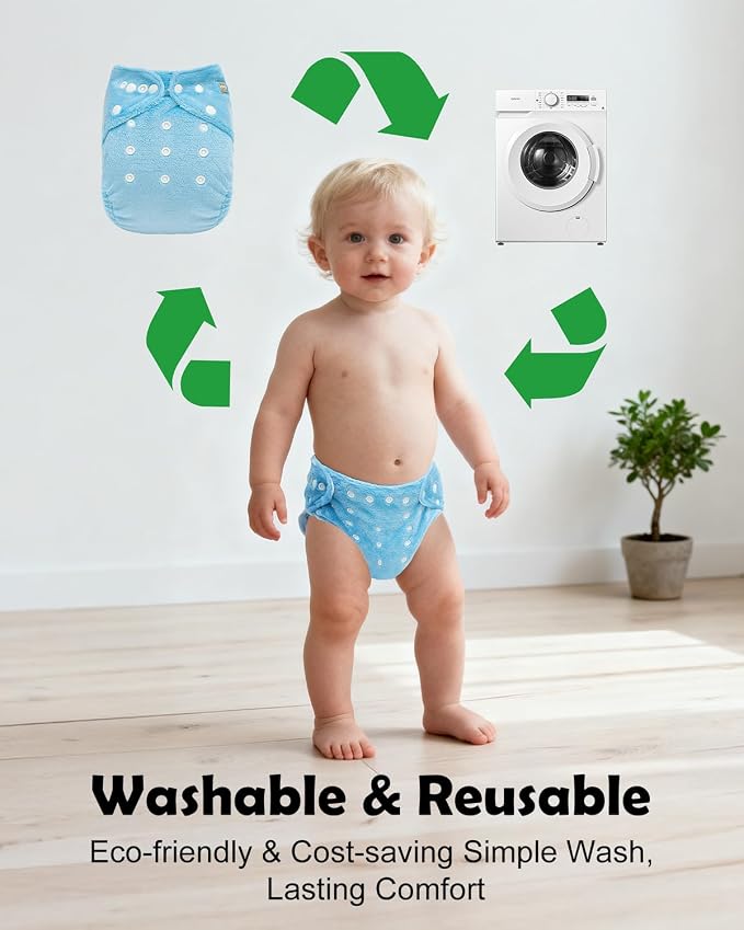 ALVABABY 6 Pack Baby Cloth Diapers Warm - Image 5