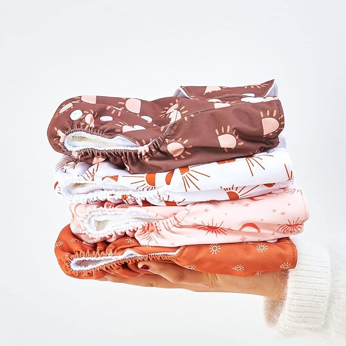 HappyFlute 9 Sets Newborn Baby Cloth Pocket Diapers One Size Adjustable Reusable - Image 7