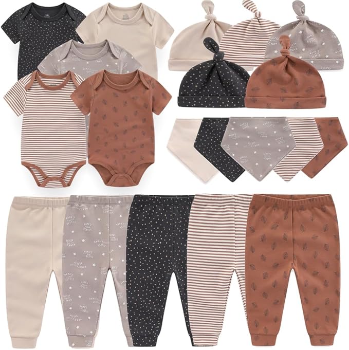 Kiddiezoom Newborn Baby Girl Boy Clothes Baby Outfits Pants Bodysuits Gifts Set by Kiddiezoom