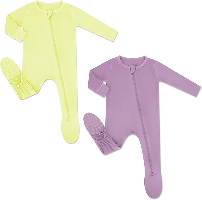 HAPIU Rayon from Bamboo Baby Footed Pajamas, 2 Way Zipper YKK, Footie by HAPIU