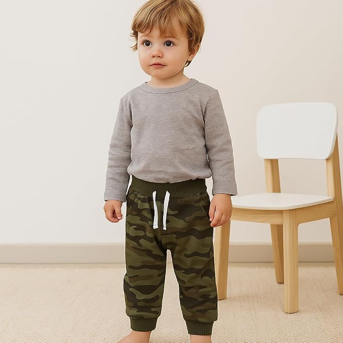 Boys Pants, Toddler 3 Pack Drawstring Elastic Sweatpants Cartoon Active Joggers - Image 7