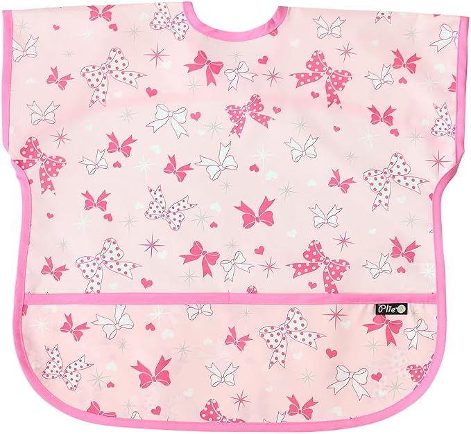 Short Sleeve Waterproof Bib for Toddlers – Feeding Apron for Mealtime, by Plie