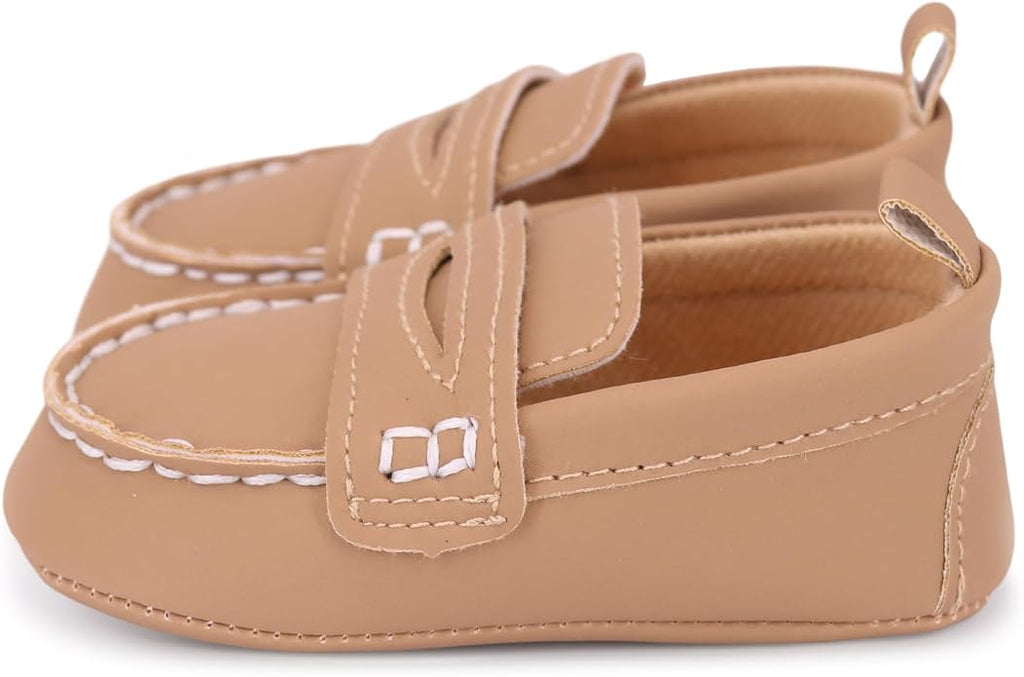 LONSOEN Baby Girls Boys Loafers Prewalker Dress Crib Shoes - Image 3