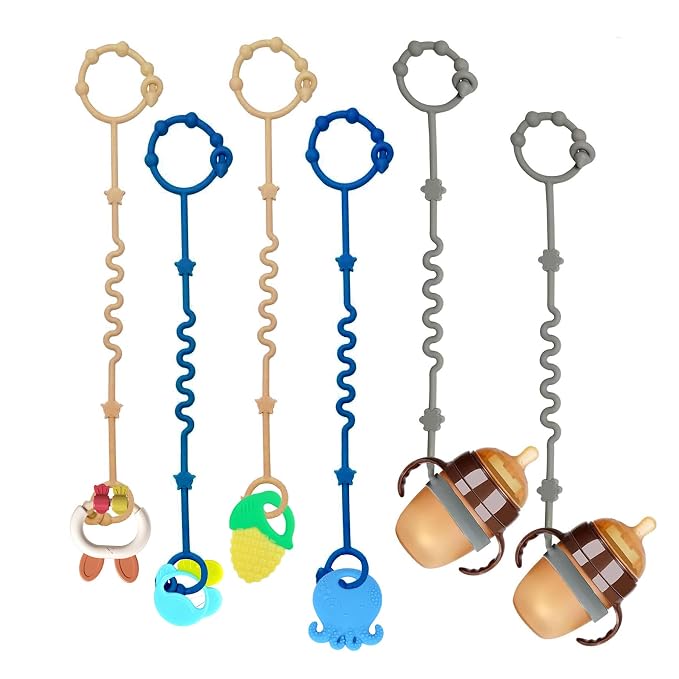 Toy Straps for Baby, RTMOK Silicone Setpacifier Clip, Applies to Car Seat Toy by RTMOK
