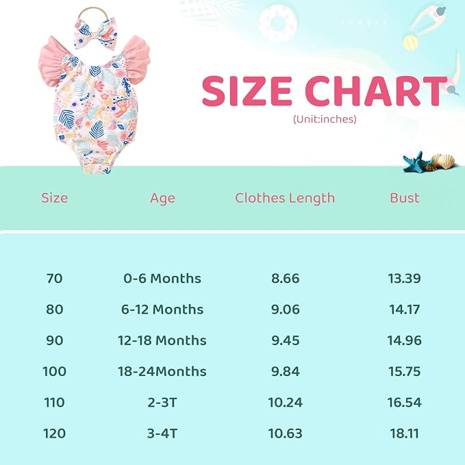 Toddler Girl Baby Ruffles Mermaid Fish Scale Swimsuit One Piece Swimwear - Image 7