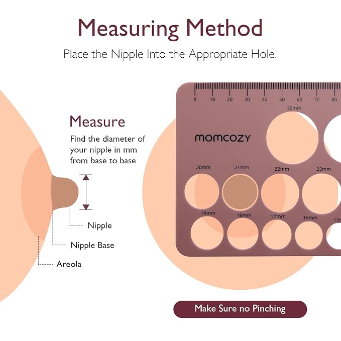 Momcozy Nipple Ruler for Flange Sizing, Soft & Flexible Silicone Measurement - Image 3