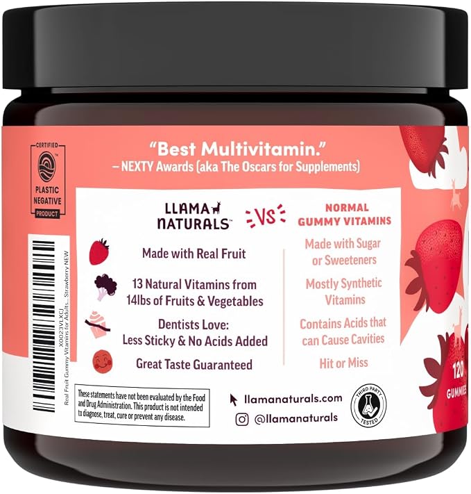 Llama Naturals Multivitamin for Women & Men, Organic Gummies - Image 6