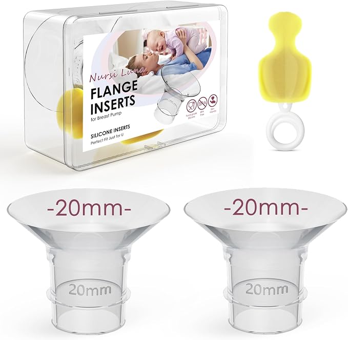 Flange Inserts 20mm for 24mm Flange/Shield, Flange Sizing Kit Silicone Flange by NursiLuna